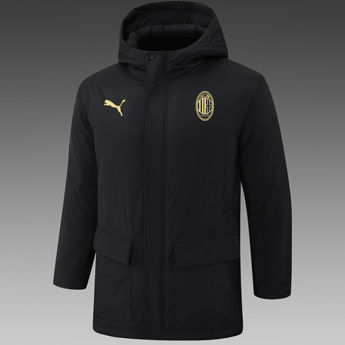 24/25 ACM  Black Hooded Cotton Coat G253金色队标