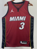 22/23 HEAT WADE #3 Red Top Quality Hot Pressing NBA Jersey (Trapeze Edition) 飞人版