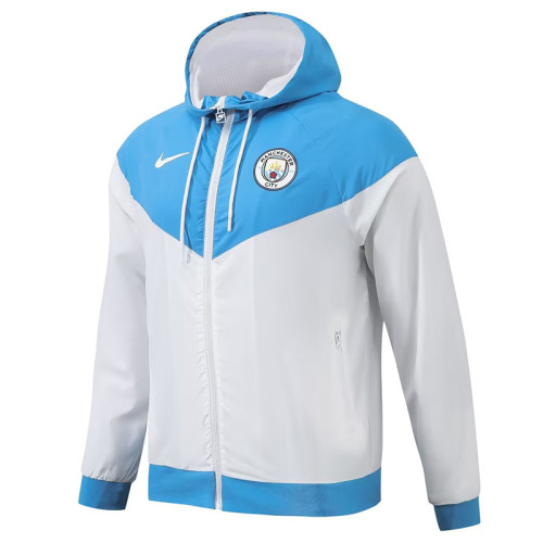 2024 Man City White&Blue  Retro version Windbreaker