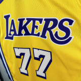 LAKERS DONCIC'#77 Yellow Top Quality Hot Pressing NBA Jersey(V领）
