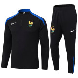 24/25 France Black Half Pull Tracksuit (半拉链)