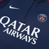 24/25  PSG Royal blue Player version Half Pull Tracksuit  (半拉链)