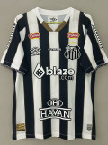 24/25 Santos FC Away Fans Soccer Jersey(Print All Sponsor#10)(全广告 、NE YMAR JR#10号)