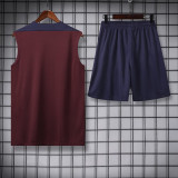 24/25 England Maroon Tank top and shorts suit（枣红）