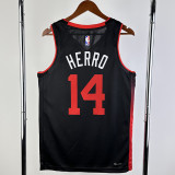 23/24 HEAT HERRO #14 Black City Edition Top Quality Hot Pressing NBA Jersey (V领）