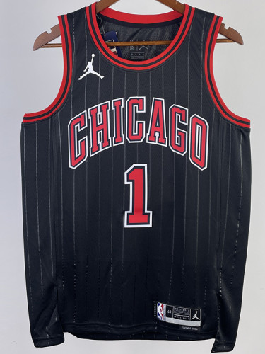 22/23 BULLS ROSE #1 Black Top Quality Hot Pressing NBA Jersey (Trapeze Edition) 飞人版