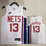 22/23 Nets HARDEN #13 White Top Quality Hot Pressing NBA Jersey (Retro Logo)