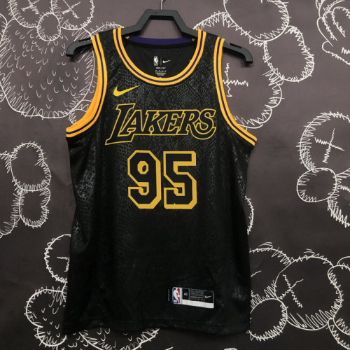 LAKERS TOSCANO #95 Snake skin Black Top Quality Hot Pressing NBA Jersey