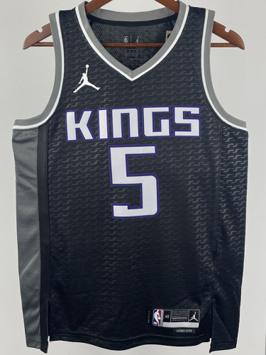 22/23 Kings FOX #5 Black Top Quality Hot Pressing NBA Jersey (Trapeze Edition)飞人版