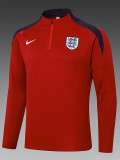 24/25 England bordeaux Half Pull Tracksuit  (半拉链)