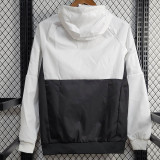 24/25 Man Utd White & Black  Hooded Windbreaker