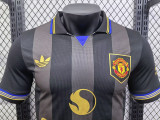 24/25 Man Utd Grey Black Special Edition   Player Version Soccer Jersey