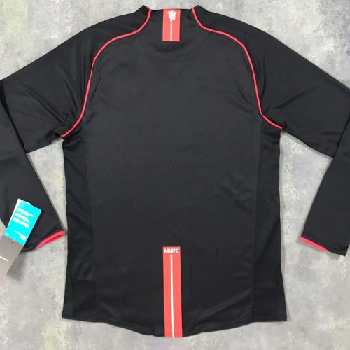 2007/2008 Man Utd Away Black long sleeve Retro soccer jersey (长袖)