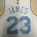 22/23 LAKERS JAMES #23 White Top Quality Hot Pressing NBA Jersey (Retro Logo)