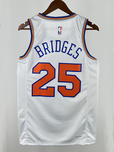 KNICKS BRIDGES #25 White Top Quality Hot Pressing NBA Jersey