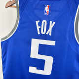 23/24 Kings FOX #5 Blue City Edition Top Quality Hot Pressing NBA Jersey