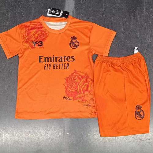 23/24  RMA Orange (Y-3) Special Edition Kids Soccer Jersey