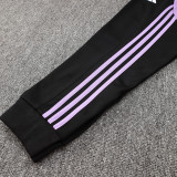 24/25 Germany White Hooded  Half Pull Tracksuit(Add Fluff)  (半拉链、加绒F595)