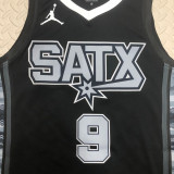 22/23 SA Spurs PARKER #9 Black Top Quality Hot Pressing NBA Jersey (Trapeze Edition)
