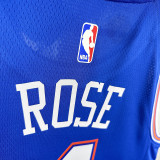 21/22 KNICKS ROSE #4 Blue Top Quality Hot Pressing NBA Jersey (Trapeze Edition) 飞人版