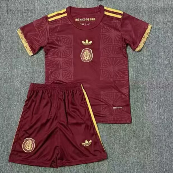 25/26 Mexico Red Gold Cup Kids Soccer Jersey