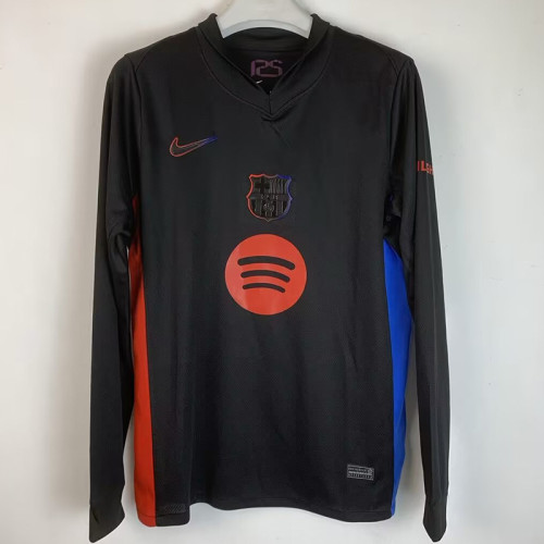 24/25 BAR  Away  Player Version Long Sleeve Soccer Jersey(大胸花）