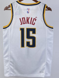 22/23 Nuggets JOKIC #15 White Top Quality Hot Pressing NBA Jersey