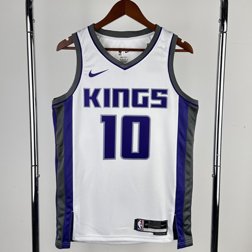 22/23 KINGS SABONIS #10 White Home Top Quality Hot Pressing NBA Jersey(V领）