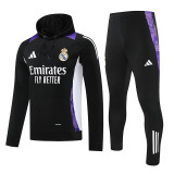 24/25 RMA Black &purple Hooded  Tracksuit(紫色边)