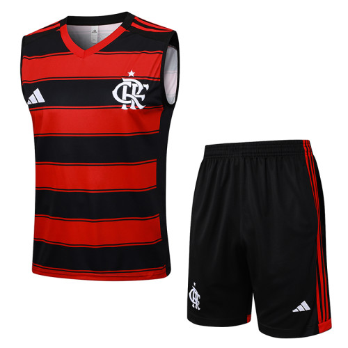 25/26 Flamengo Horizontal Stripe Inkjet Training vest Suit #D2543