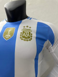 24/25 Argentina Home  Long Sleeve  Player Version Soccer Jersey(长袖球员)