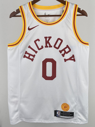 19/20 Indiana Pacers HALIBURTON #0 White Retro Top Quality Hot Pressing NBA Jersey
