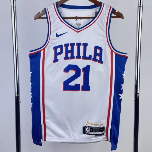 22/23 76ERS EMBIID #21 White Top Quality Hot Pressing NBA Jersey