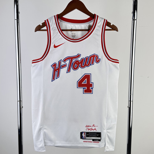 23/24 ROCKETS GREEN #4 White City Edition Home Top Quality Hot Pressing NBA Jersey