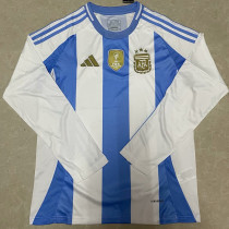 24/25 Argentina Home Long Sleeve Fans Soccer Jersey(长袖)