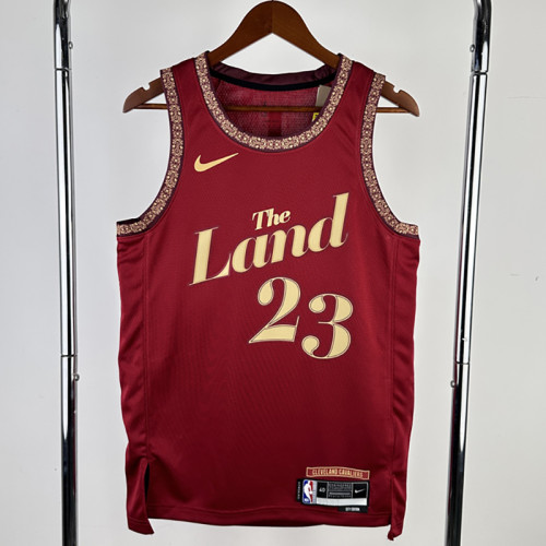23/24 Cleveland Cavaliers JAMES #23 Red City Edition Top Quality Hot Pressing NBA Jersey