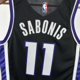 23/24 KINGS SABONIS #11 Black Away Top Quality Hot Pressing  NBA Jersey