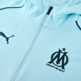 24/25 Marseille Light Green Hooded Jacket Tracksuit 01