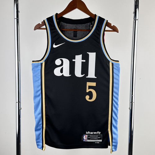 23/24 Hawks MURRAY #5 Black City Edition Top Quality Hot Pressing NBA Jersey
