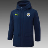 24/25 Man City Royal Blue Hooded Cotton Coat G238 绿色彪马标