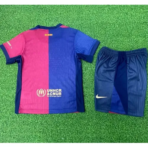 24/25 BAR Home Kids  Player Version  Soccer Jersey(大胸花）
