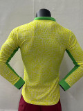 2024 Brazil Home  Long Sleeve  Player Version Soccer Jersey(长袖球员)