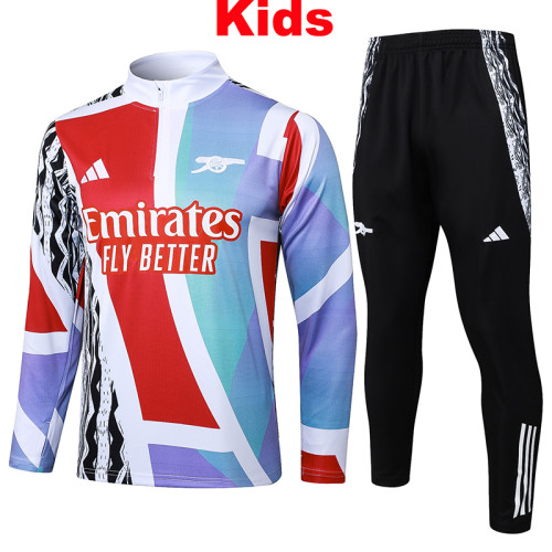24/25 ARS Red & Blue Jigsaw puzzle Kids Half Pull Tracksuit  (童装、半拉链)