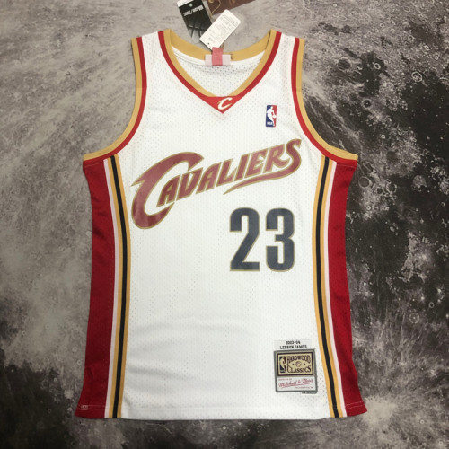 2003/2004 Cleveland Cavaliers JAMES #23 White Retro Top Quality Hot Pressing NBA Jersey