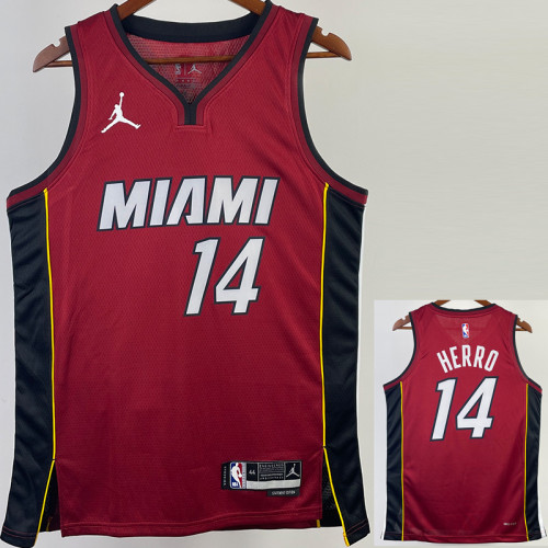 22/23 HEAT HERRO #14 Red Top Quality Hot Pressing NBA Jersey (Trapeze Edition) 飞人版