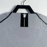 2007/2008 Man Utd Goalkeeper Grey  Long Sleeve Retro Soccer Jersey