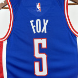 24/25 KINGS FOX #5 City Edition Top Quality Hot Pressing  Retro NBA Jersey