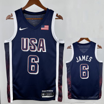 2024 Olympic Game USA JAMES # 6 Blue Basketball Jersey 2024 Olympic Game USA JAMES # 6 Blue Basketball Jersey