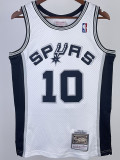 1998/1999 SA Spurs ROOMAN #10 White Retro Top Quality Hot Pressing NBA Jersey