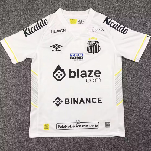 23/24 Santos FC Home Fans Soccer Jersey (Print All Sponsor) 带全广告